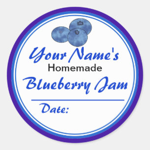 Jam Jar personnalisé Étiquette Blueberry Jam Round