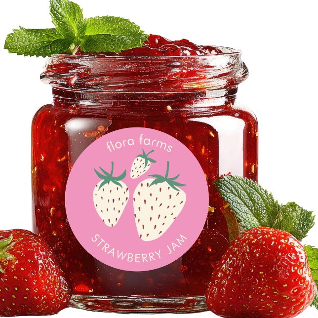 JAM LABEL White Strawberry Pineberry Custom (JAM LABEL White Strawberry Pineberry Custom Sticker
)