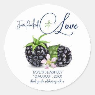 Jam Packed with Love Blackberry Fruit   Wedding Classic Round Sticker