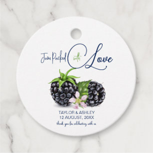 Jam Packed with Love Blackberry Fruit Wedding Favour Tags