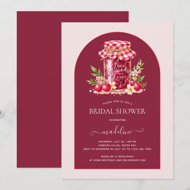 Jam Packed with Love Bridal Shower  Invitation (Front/Back)