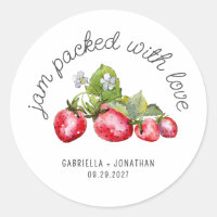 Jam Packed With Love Strawberry Jam Wedding Favour