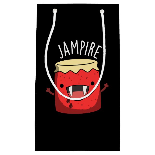 Jam-pire Funny Vampire Jam Pun Dark BG Small Gift Bag (Front)