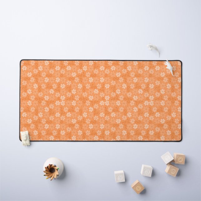 JAM Sketch Collections Orange Floral Desk Mat (Kids Table)