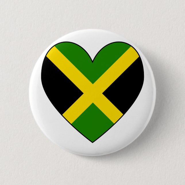 Jamacian Heart Flag 2 Inch Round Button (Front)