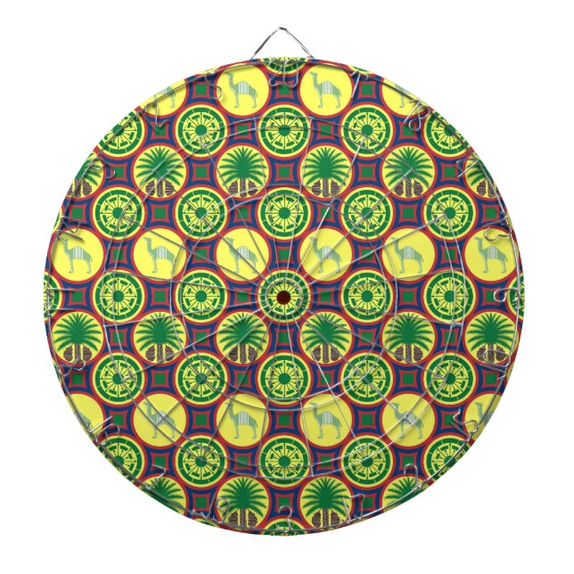Jamahiri ® Libya | Africa Pattern Dartboard (Front)