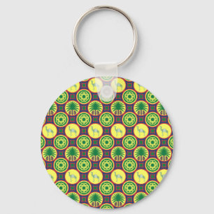 Jamahiri ® Libya Africa Pattern Keychain