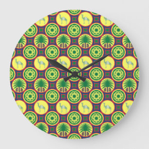 Jamahiri ® Libya Africa Pattern Large Clock