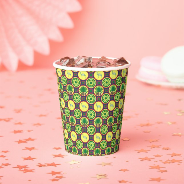 Jamahiri ® Libya | Africa Pattern  Paper Cups (Insitu)
