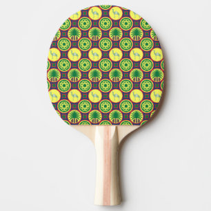 Jamahiri ® Libya Africa Pattern Ping Pong Paddle