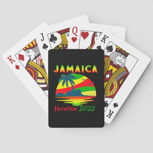 Jamaica 2022 Cruise Vacation Group Matching  Playing Cards (Back)