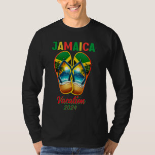 Jamaica 2024 Flip Flop Vacation Tropical Beach T-Shirt