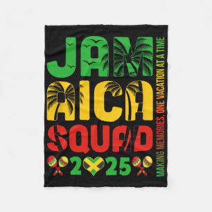 Jamaica 2025 Vacation Trip Matching Family Squad G Fleece Blanket