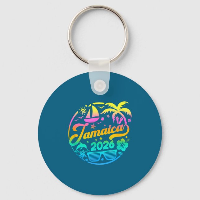 Jamaica 2026 Family Vacation Beach Matching Group  Keychain (Front)