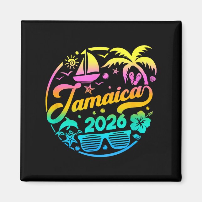 Jamaica 2026 Family Vacation Beach Matching Group  Magnet (Front)