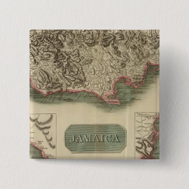 Jamaica 2 Inch Square Button (Front)