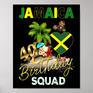 Jamaica 40th Birthday Crew 40 Year Old Girls Trip Poster