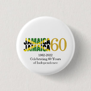 JAMAICA 60th Anniversary Independence 1 Inch Round Button