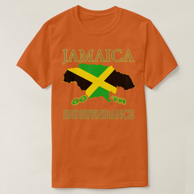 Jamaica 60th Independence Day 2022 Jamaican Map Fl T-Shirt (Design Front)