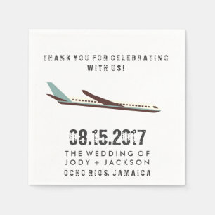 Jamaica Airplane Destination Wedding Napkins