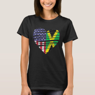 Jamaica American Grown Heart USA Patriot Heritage T-Shirt