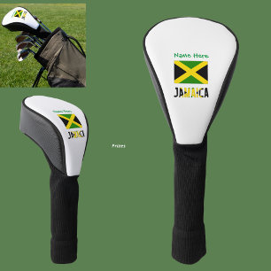 Jamaica and Jamaican Flag Green Personalization  Golf Head Cover