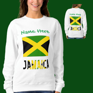 Jamaica and Jamaican Flag Green Personalization Sweatshirt
