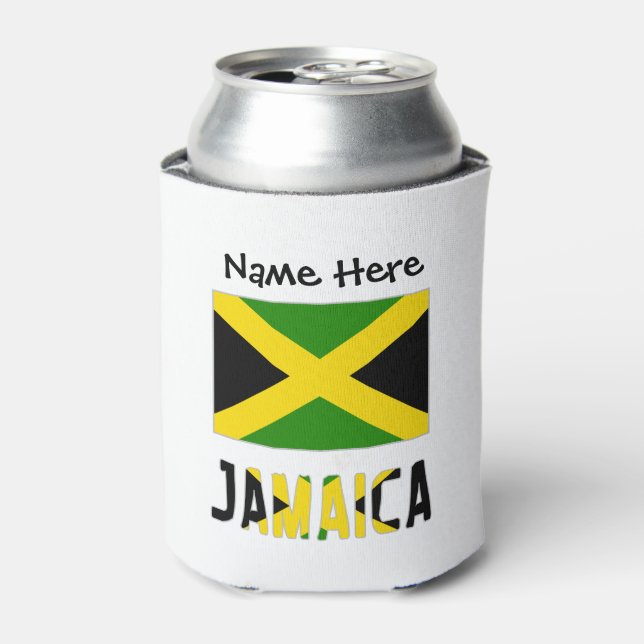 Jamaica and Jamaican Flag Personalized  Can Cooler (Can Front)