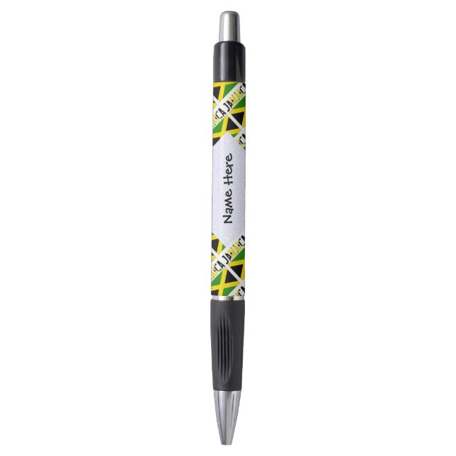 Jamaica and Jamaican Flag Tiled Personalized  Pen (Front Vertical)
