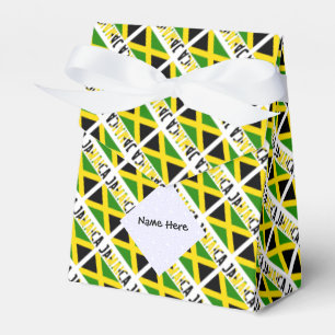 Jamaica and Jamaican Flag Tiled with Your Name Favor Box