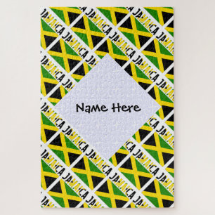 Jamaica and Jamaican Flag Tiled with Your Name Jigsaw Puzzle