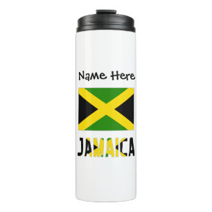 Jamaica and Jamaican Flag with Your Name Thermal Tumbler
