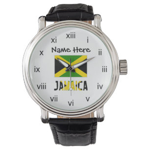 Jamaica and Jamaican Flag with Your Name Watch