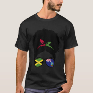 Jamaica And Montserrat Mix Afro Hair Jamaican Mont T-Shirt