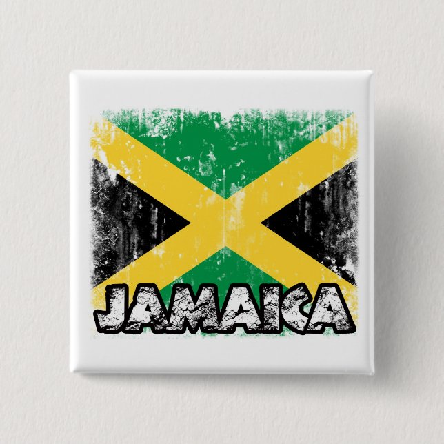 Jamaica Badge 2 Inch Square Button (Front)