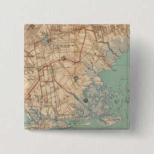 Jamaica Bay and Brooklyn 2 Inch Square Button
