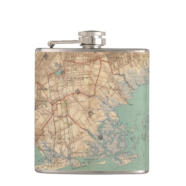 Jamaica Bay and Brooklyn Hip Flask (Front)