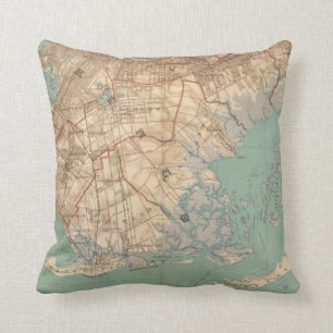 Jamaica Bay and Brooklyn Throw Pillow