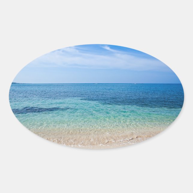 Jamaica Beach Oval Sticker (Front)