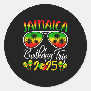 Jamaica Birthday Trip 2025 Funny Family Matching Classic Round Sticker