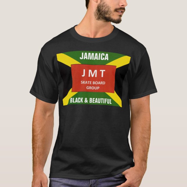 JAMAICA. BLACK & BEAUTIFUL Basic Dark T-Shirt (Front)
