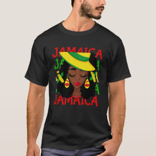 Jamaica Black Girl Afro Hair Vacay Souvenir Melani T-Shirt
