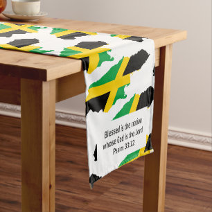 JAMAICA Blessed Nation Scripture verse Short Table Runner