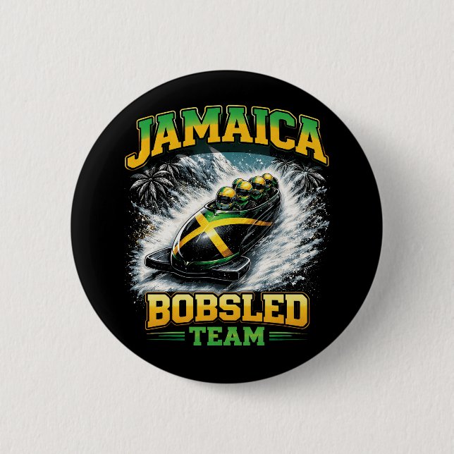 Jamaica Bobsled Team 2 Inch Round Button (Front)