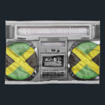 Jamaica boombox kitchen towel<br><div class="desc">Hello,  this design old school and cool represent a vintage boombox coupled with the flag of the jamaica. Funny and swag it will follow you everywhere!</div>