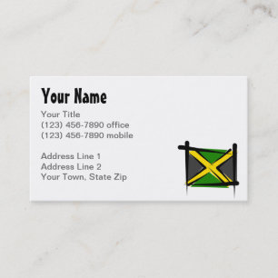 Jamaica Brush Flag Business Card