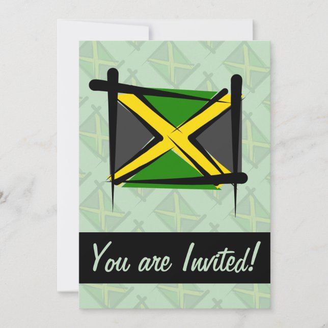 Jamaica Brush Flag Invitation (Front)