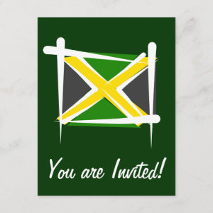 Jamaica Brush Flag Invitation