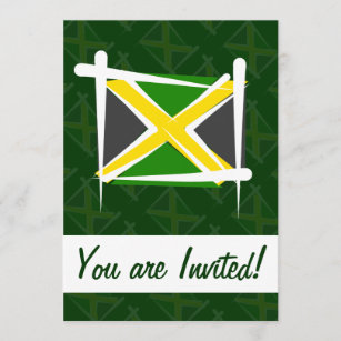 Jamaica Brush Flag Invitation