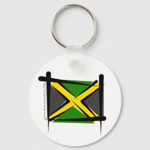 Jamaica Brush Flag Keychain